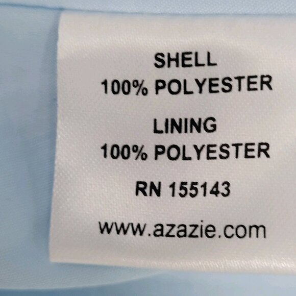 NWT Azazie Sky Blue Empire Waist Chiffon Side Slit Bridesmaid Dress Custom Size - Picture 5 of 16